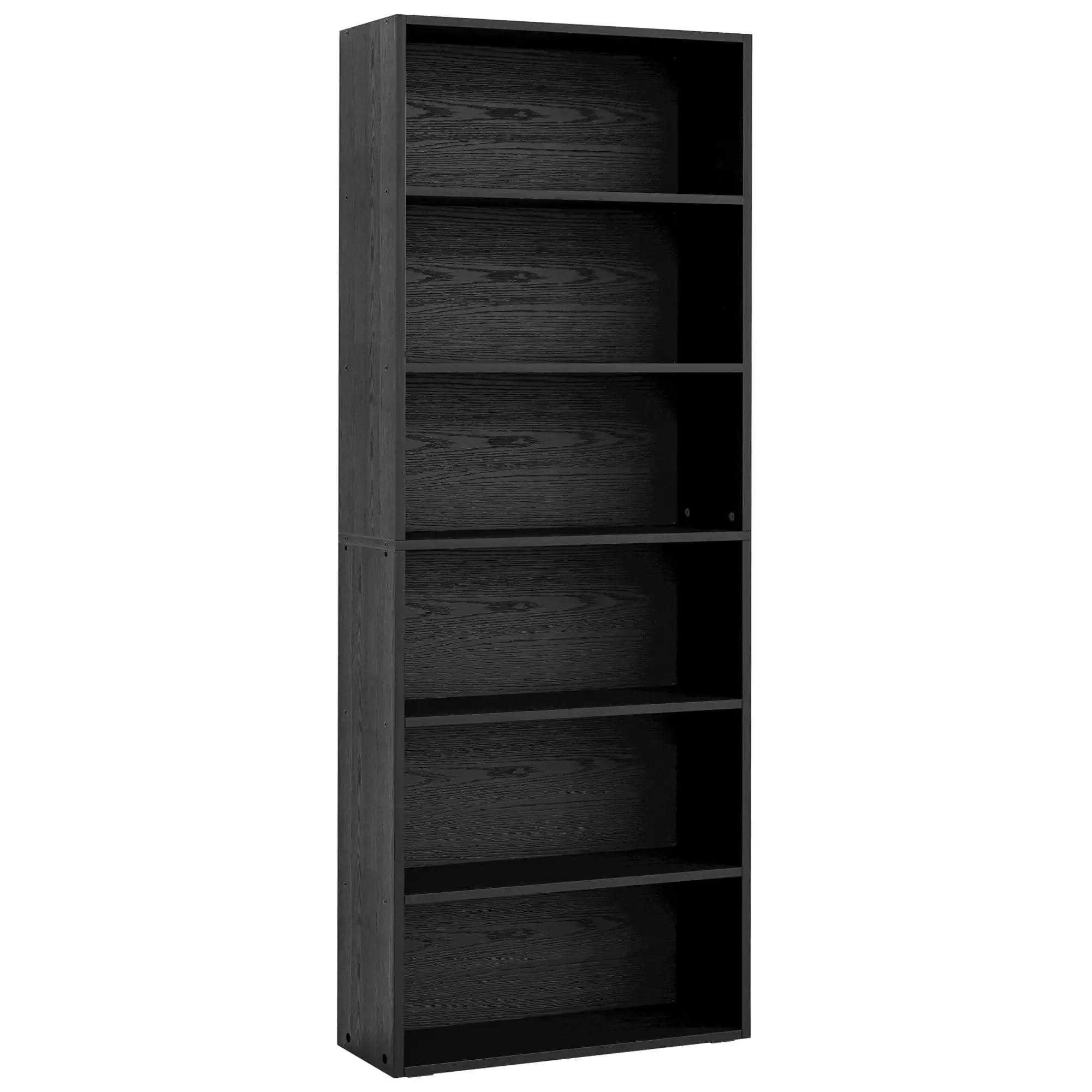 

Bookcases Floor Standing 6 Tier Shelves 70in Tall for Home Office Industrial Black