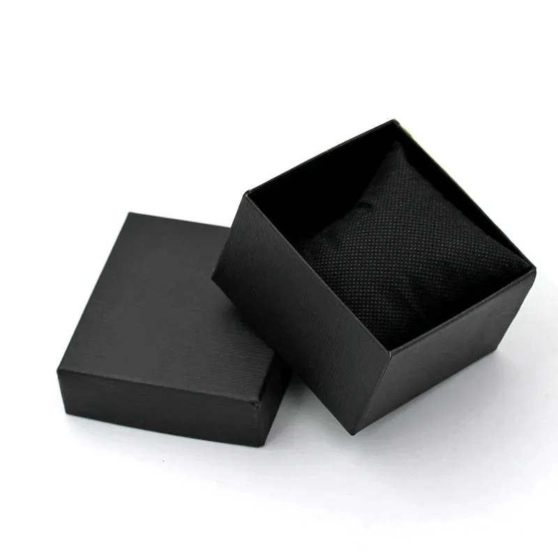 Black Single Watch Gift Box with Pillow Paper Wristwatch Display Case Organizer for Men Women Watch Storage Box Watch Holder