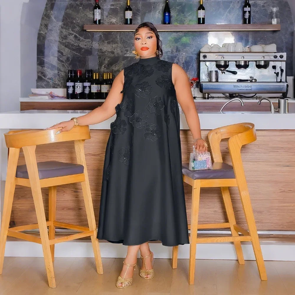 2025年新作 アフリカの女性用ドレス ダシキ 花柄プリント アンカラドレス バジン 伝統的なローブ アフリカドレス