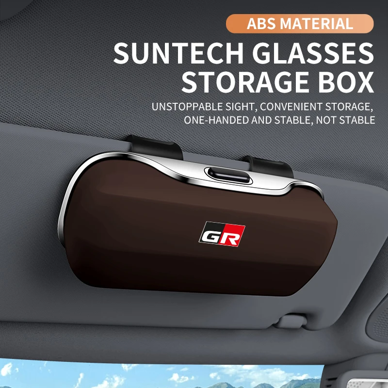 Car Eyewear Case Box Sunglasses Holder Sun Visor Storage Protective Frame Box Glasses Clip For Toyota GR Sport Rav4 Yaris Camry view 6