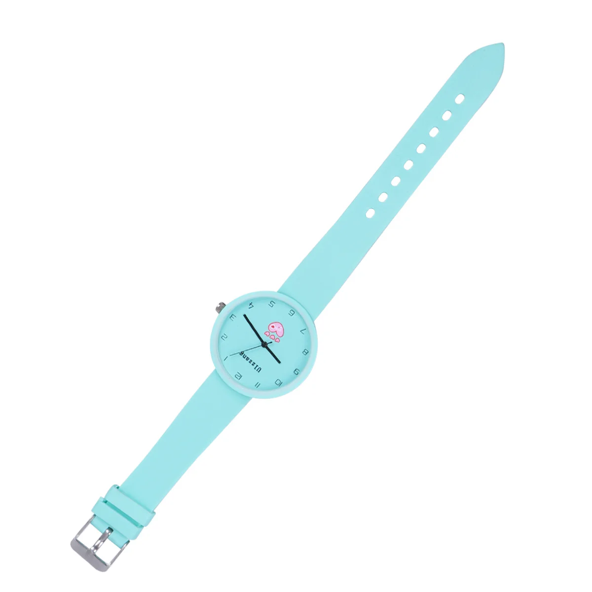 Orologio al quarzo impermeabile verde chiaro minimalista orologio da polso cinturino regolabile alla moda adatto per studenti bambini