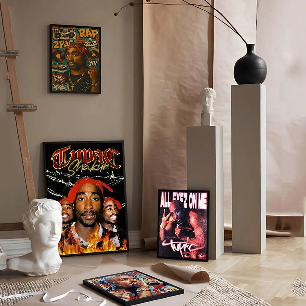 Pop Hip Hop Rapper 2pac Tupac Shakur Vintage Posters Sticky Vintage Room Home Bar Cafe Decor Kawaii Room Decor
