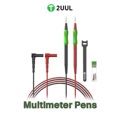 Multimeter Pens with Dust Protection Plug 2UUL MT01 High Voltage Resustance Gold Plated Steel Needle Wire Multimeter Tester