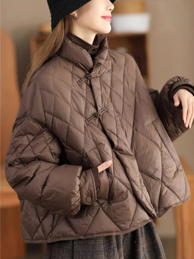 Women Ultra Light Jacket Oversize Loose Causal Short Puffer Coat Autumn Winter Vintage Female Parkas