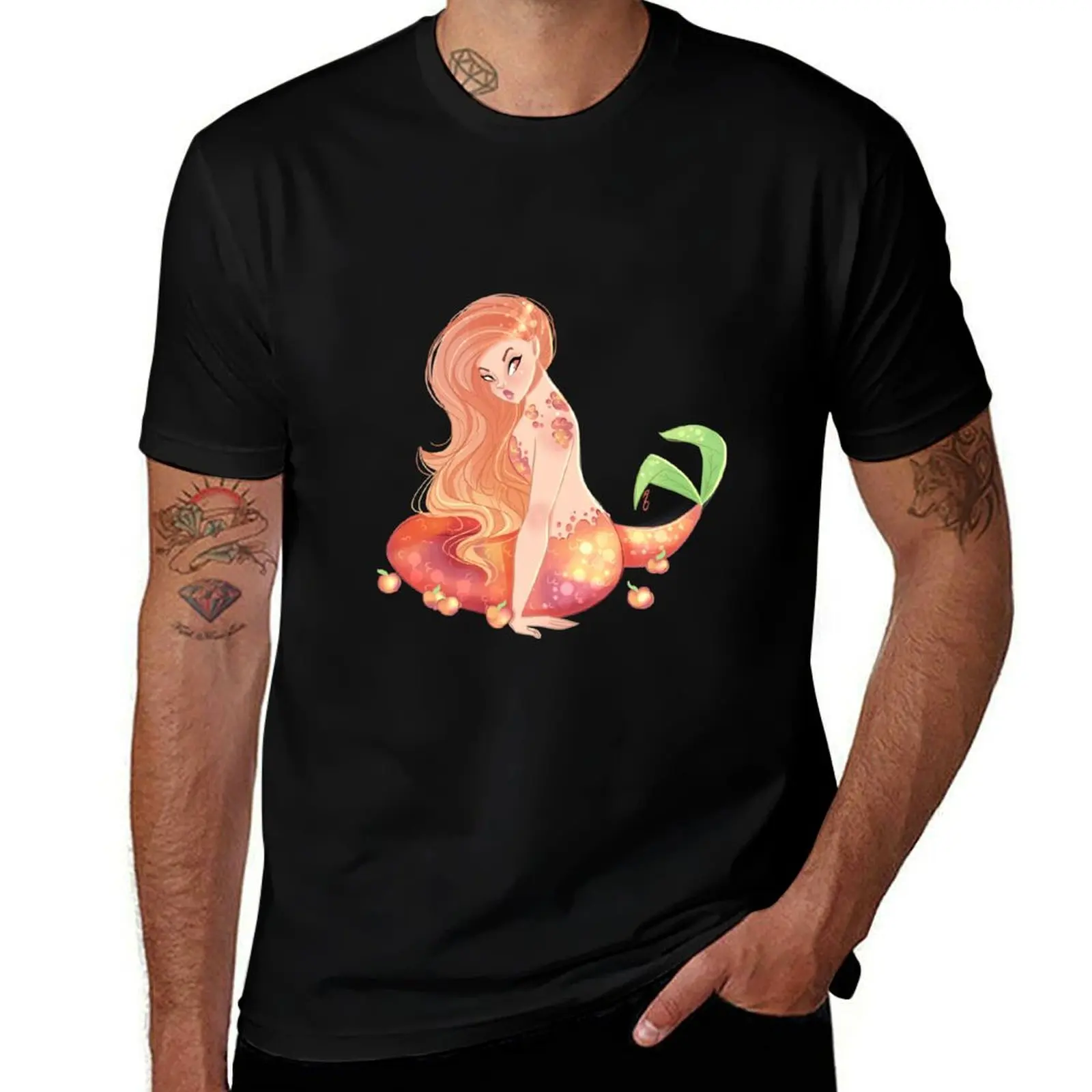 

Peach Mermaid T-Shirt custom t shirt vintage anime shirt graphic tee shirt compression men
