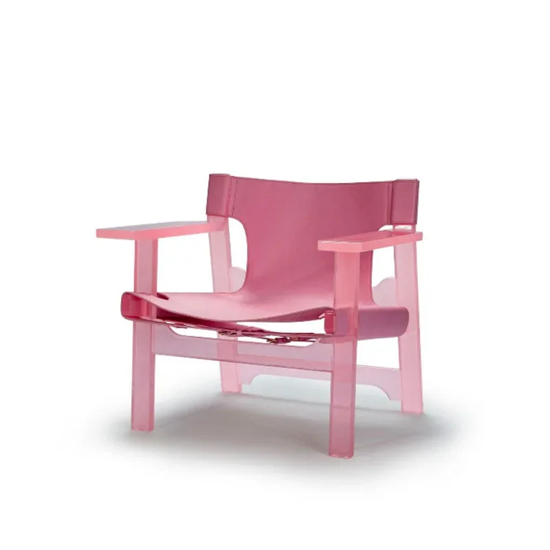 

Leisure chair Acrylic transparent saddle leather Internet celebrity sofa chair Spanish hunting chair