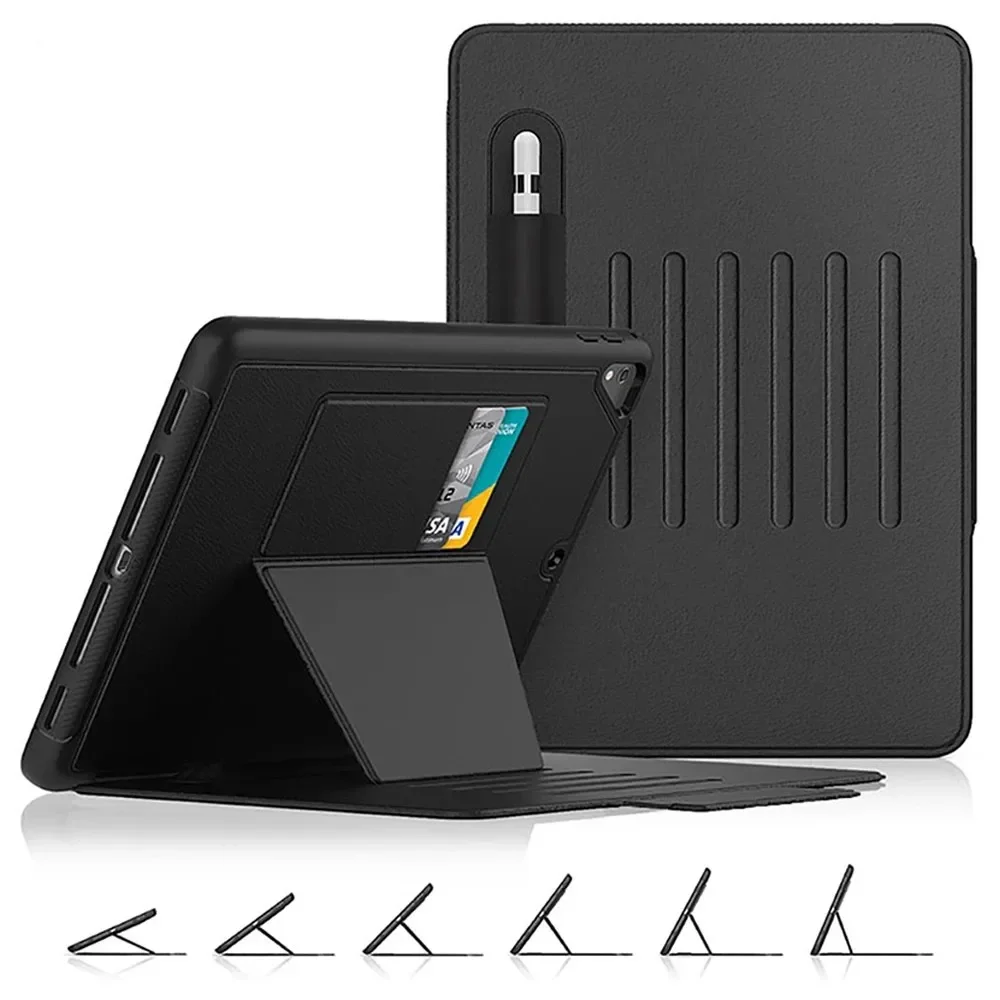 Funda con Portalápices para iPad Pro 11, 2020, 10,2, 2017, 2018, 5. ª y 6. ª generación, Mini 4, 5, Air 2, 7 soportes magnéticos, 9,7