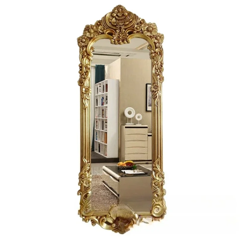 

Vintage carved full length mirror, clothing store, full-body fitting mirror.