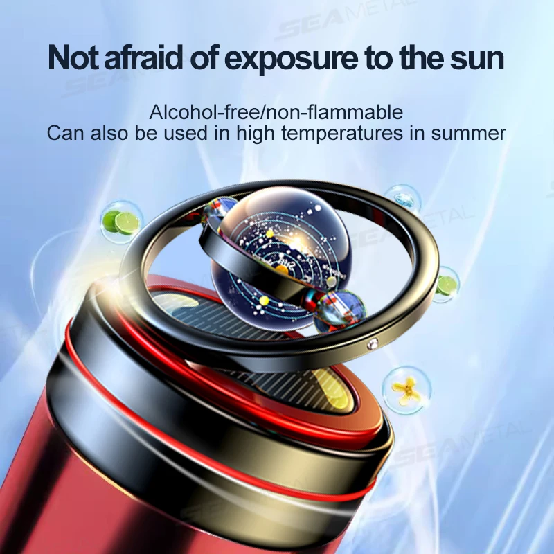 معطر هواء للسيارة يعمل بالطاقة الشمسية ، عطر لوحة القيادة ، الدوران التلقائي ، كواكب المجرة ، موزع الزيوت العطرية ، زخارف السيارات #6