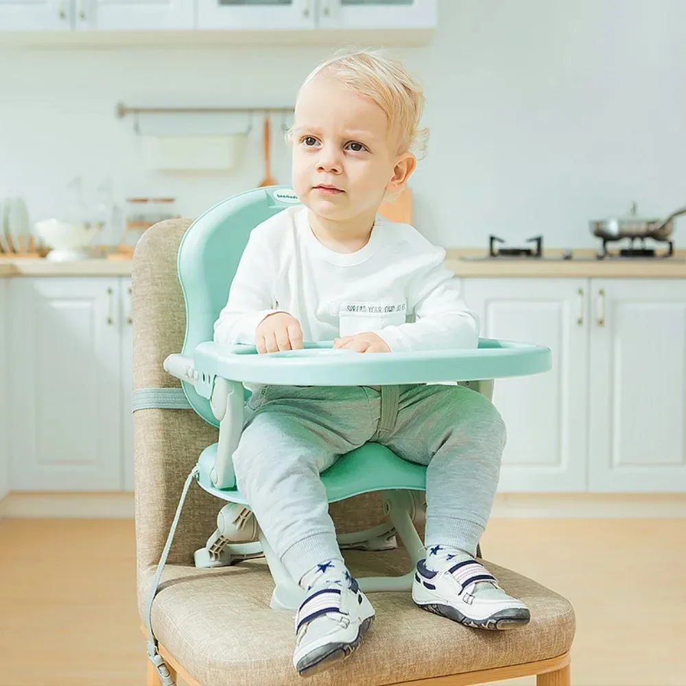 Children's Dining Chair Folding Portable Booster Seat Height Adjustable Kids Seats Waterproof Learning To Sit Dining Table Chair