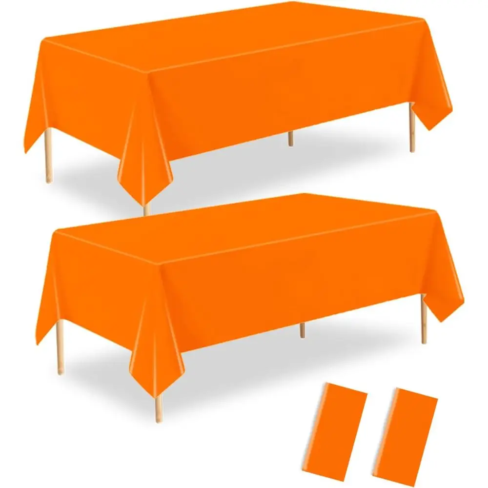 

2-Pack 54 x 108 Disposable Plastic Tablecloths for Weddings, Birthdays, and Thanksgiving Celebrations
