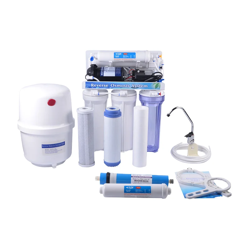 

5 Stage 75GPD Electric Alkaline Tap Faucet Sink Reverse Osmosis System Purified Water RO Filtration for Household Kitchen Use