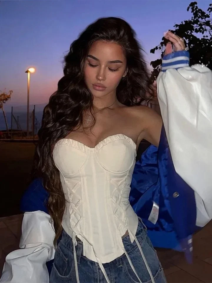 

Slim Fit на шнуровке, повседневная майка со рюшами, жилет для женщин, уличная одежда, однотонный, для поездок на работу, для детей 8-24 лет