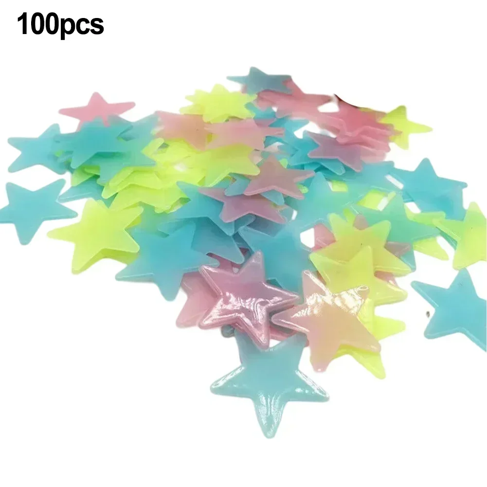 100pieces Glow In The Dark Stars Night Light Wall Stickers Decal Kids Room Home Personalized Home Decoration Household DIY PART