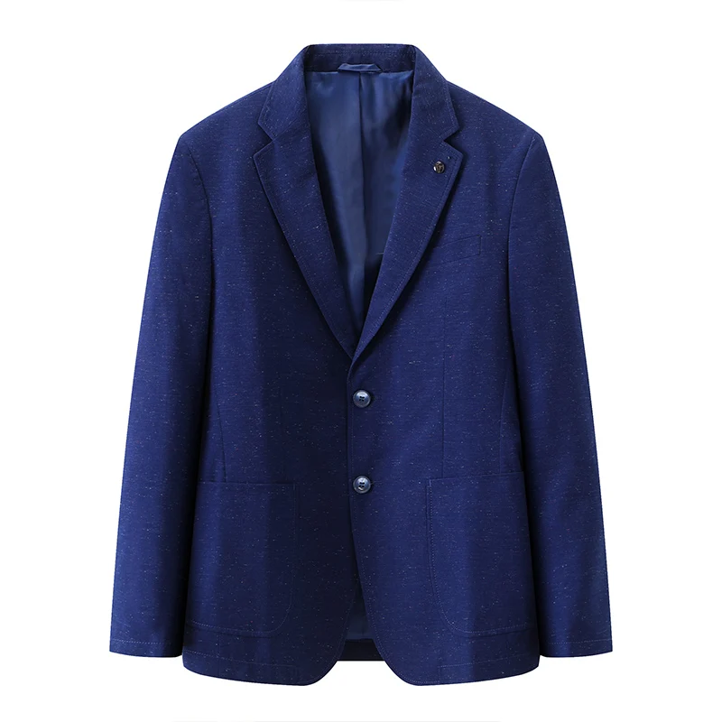 

Casual Pure Color Men's Busin Suit Jaet Spring 2024 New Sle Versatile Long Sve Stand Fit Youth ular Daily Wear