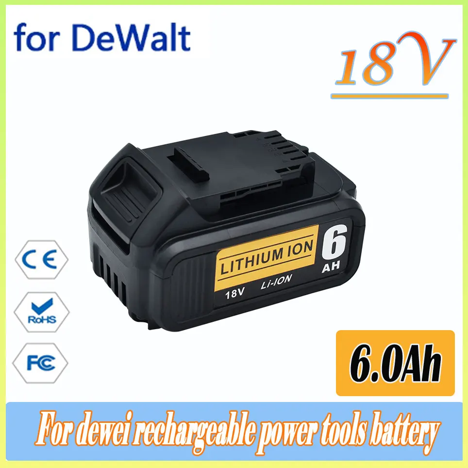 

18V 5Ah 6Ah Lithium Battery for DeWalt power Tools DCB184 DCB200 rechargeable electric tool set 20v 5000mah Battery