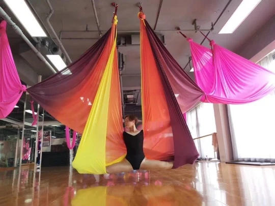 2020 NEW Aerial Yoga hammock Fabric Flying Yoga Swing Silk Equipment Anti-Gravity Device Fitness Yoga Home Gym (Fabric only)