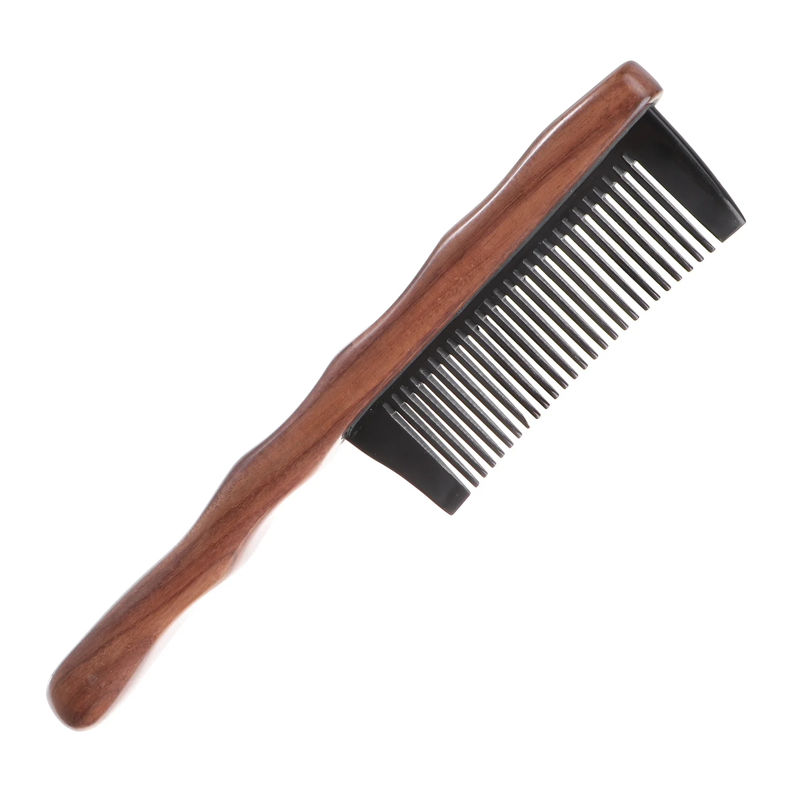 Double Row Comb Sandalwood Hair Comb Natural Wooden Massage Scalp Stimulator Thick Handle Home Barber