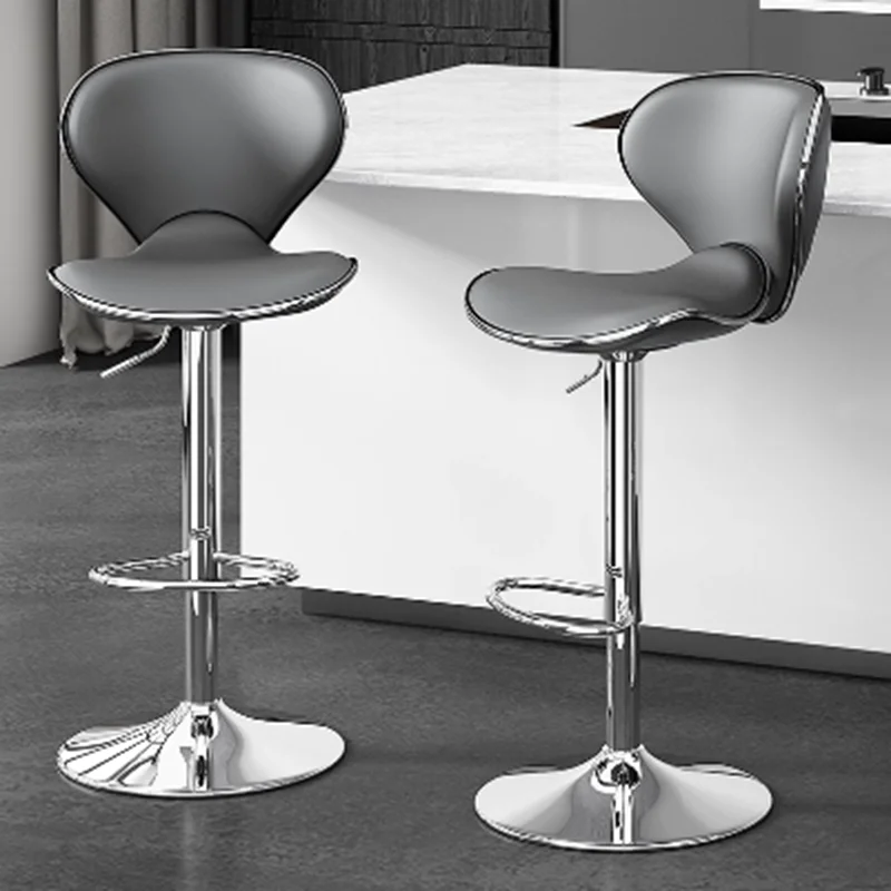 

Commercial Adjustable Bar Stools Swivel Beige Modern Design Bar Stools Ergonomic White Leather Banqueta Furniture Luxury