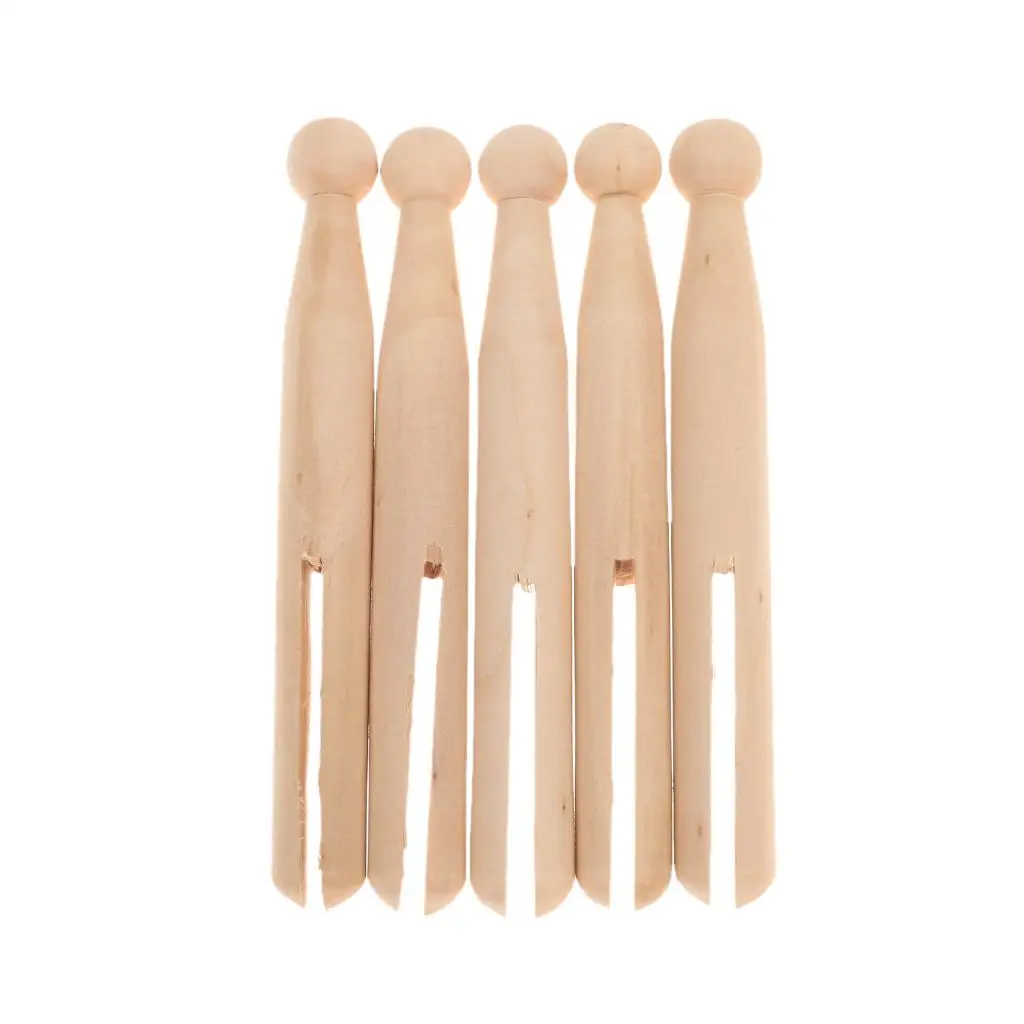 Unfinished Blank Figurine Wooden Pegs Vintage Clothespin Dolls DIY Making Crafts