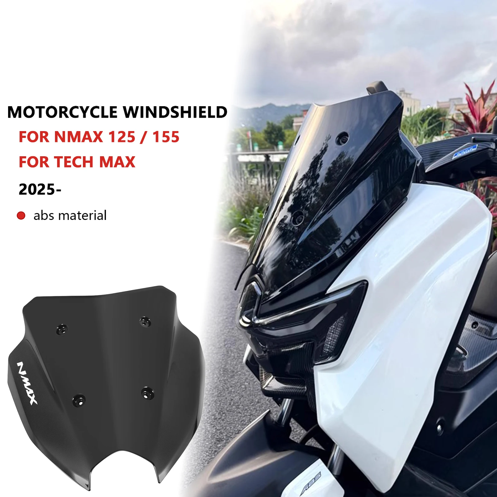 For NMAX 125 155 NMAX125 TECH MAX 2025 front fairing motorcycle windshield windshield protective cover deflector new accessories
