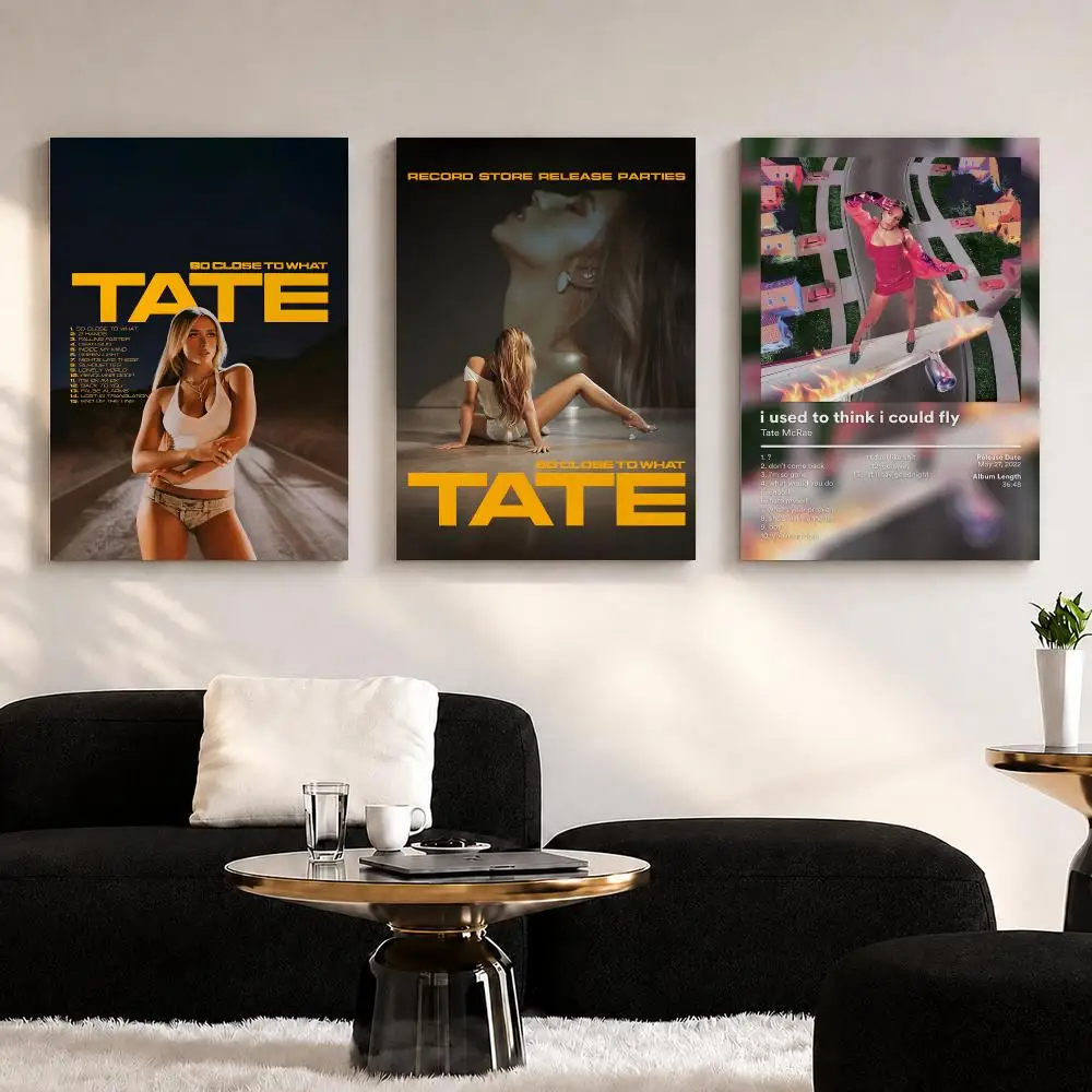 Singer Album T-Tate M-McRae Framed Wall Painting Ready to Hang Canvas Wall Art Poster for Bedroom Living Room Home Decor Gift