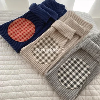 여아용 귀여운 패치워크 전체 길이 소년 패션 캐주얼 바지, 유아 스키니 레깅스 바지, 신생아 의류, 2024 용수철 신제품