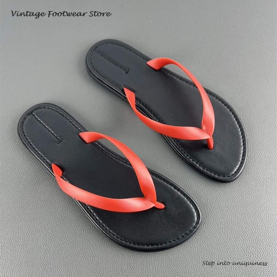 

Винтажные повседневные кожаные шлепанцы с круглым носком на плоской подошве и выдвижными современными тапочками, женские шлепанцы, летняя пляжная прогулочная обувь