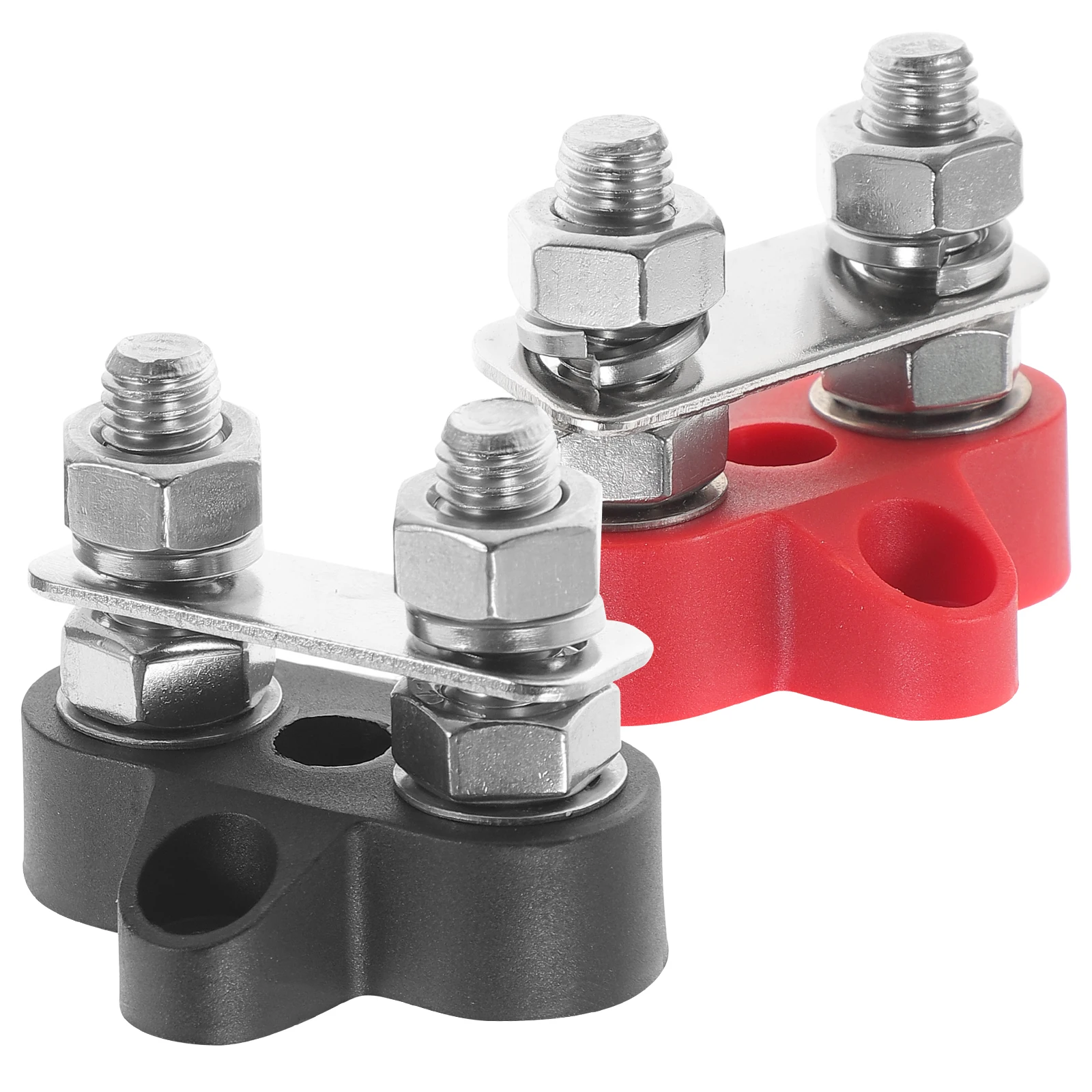 

2pcs Terminal Post Durable Plastic Stainless Distribution Block Marine Car Accessories Terminal Bus Bar For