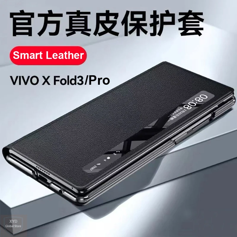 High End Window Leather Case For Vivo X Fold3 Pro X Fold 3 Flip Smart Phone Case For Vivo X Fold3 Pro 360 Cover Shell Skin Bag