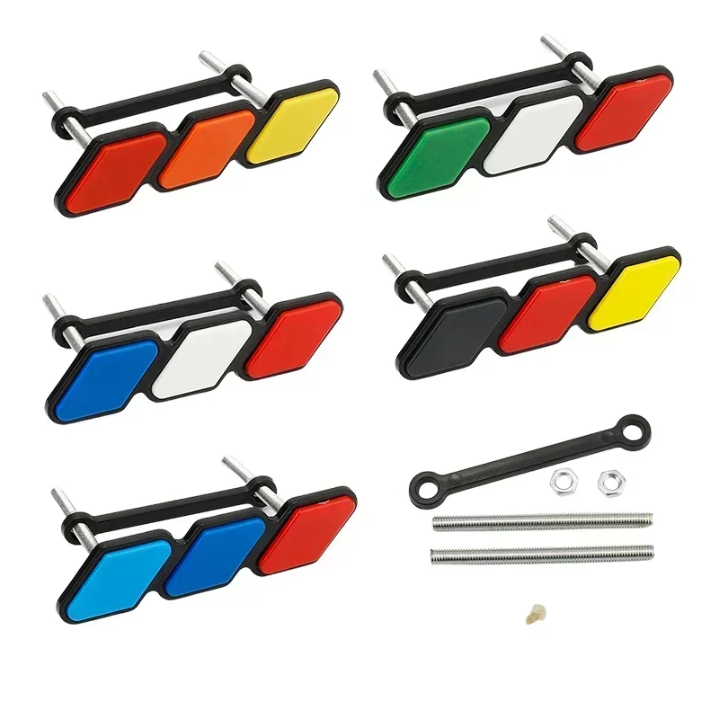 

ABS TRD Car Three-color National flag Grille Emblem Mesh Slotted Grill Auto Badge Accessories for Toyota Tacoma 4Runner Tundra