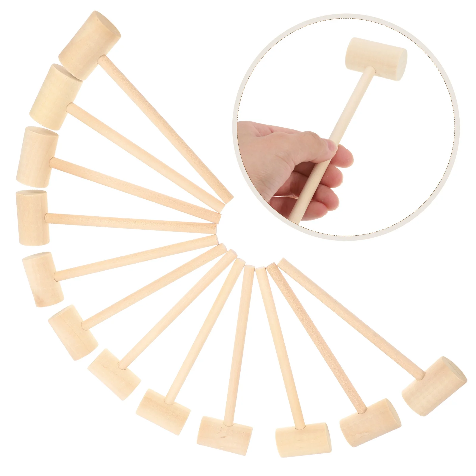 12 Pcs Knocking Toy Gavel Funny Mallet Wooden Dexterity Mini Beat Hammer Hand Training