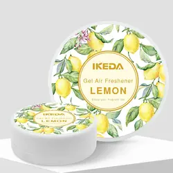 Ikeda Car Air Freshener: Lemon Scent Circular Gel Air Freshener | Odor Elimination | Car Scents | Long-Lasting Fragrance | For A