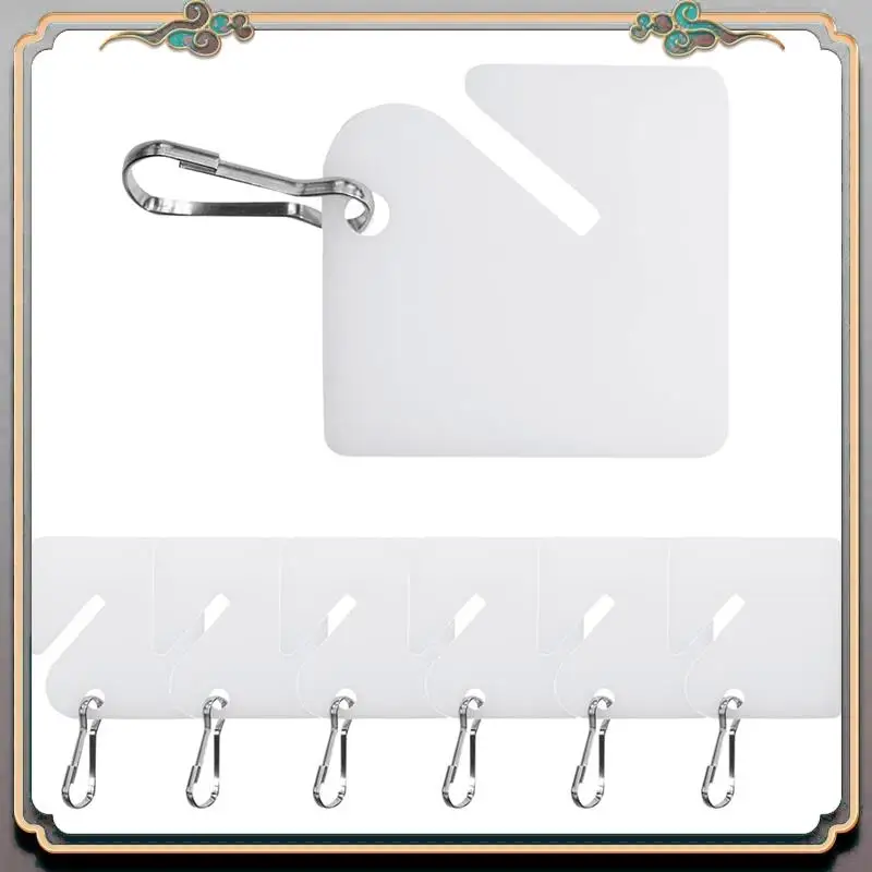 Durable 120 Pcs Key Tags Slotted Plastic Hanging Tags 1.5 Inch White Tags With Metal Snap Hooks For Key Cabinets Boxes Lockers