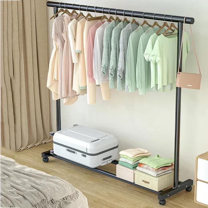 Bedroom Library Clothing Rack Hanger Nordic Modern Clothing Rack Standing Moveis Para Casa Storage Shelves Racks LQQ35XP