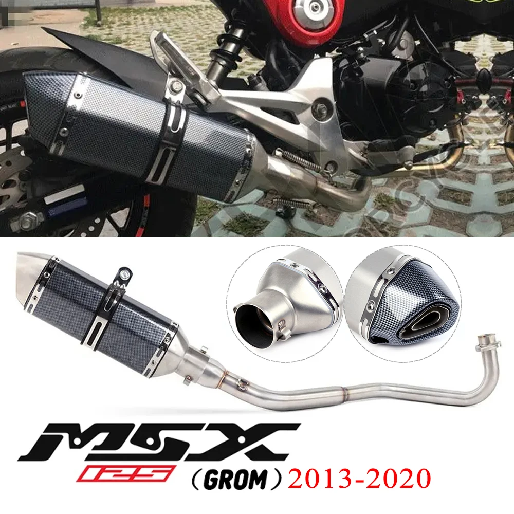 

MSX125 Motorcycle Exhaust Full System Middle Pipe Muffler Slip On For Honda M3 MSX 125 MSX125 SF 2013 - 2020 Exhaust