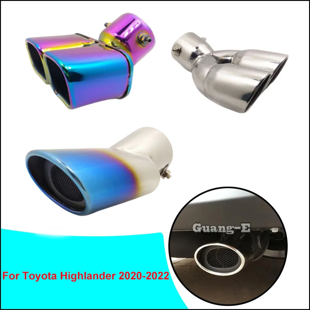 

For Toyota Highlander 2020 2021 2022 Car Cover Muffler Exterior Back Pipe Dedicate Exhaust Tip Tail Outlet Ornament Parts 1pcs