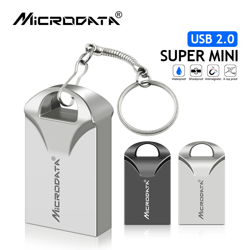 USB 2.0 Flash Drive 64GB Shatterproof Memory Stick 4GB Super Mini Plastic Pen Drive 32GB 2.0 Pendrive 16GB 8GB Free Chain