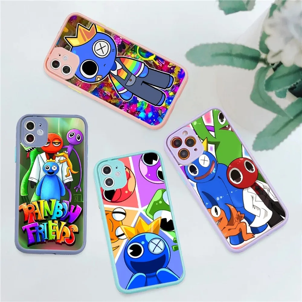 

Rainbow Friends Toy Cartoon Game Mousepad for iPhone 14 11 12 13 Mini Pro Max 8 7 Plus X XR XS MAX Translucent Matte Cover