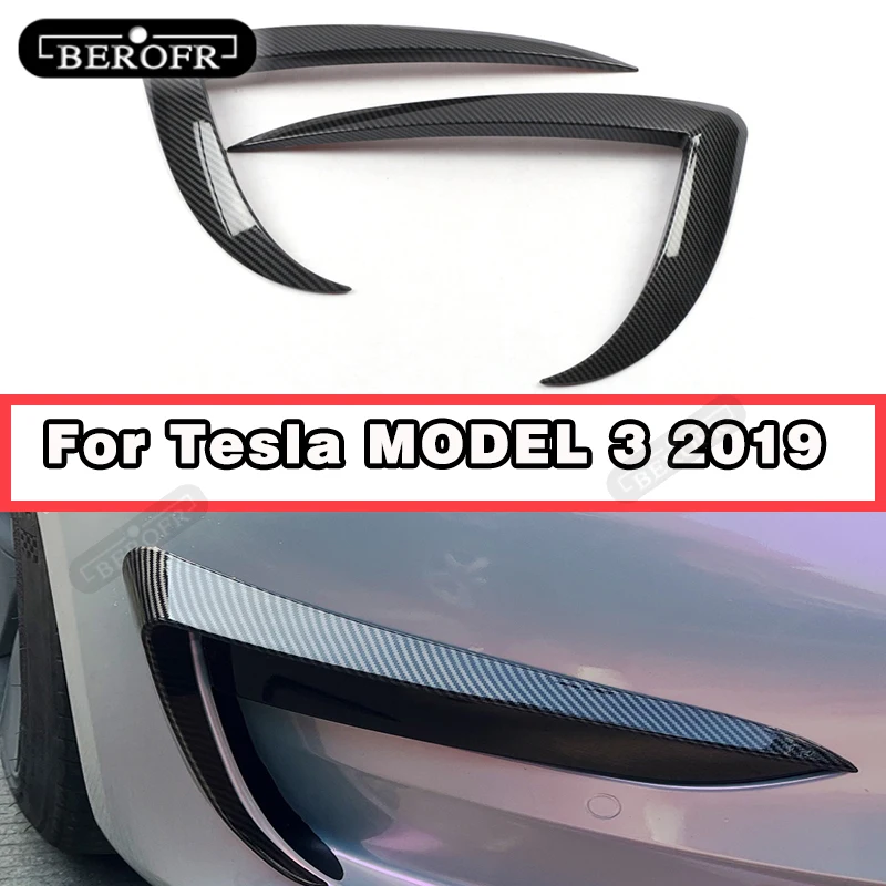 

Car Front Bumper Splitter ABS Bright Black Front Bumper Lip Wind Knife ReplacementFor Tesla MODEL 3 Front bumper Wind Knife 2019
