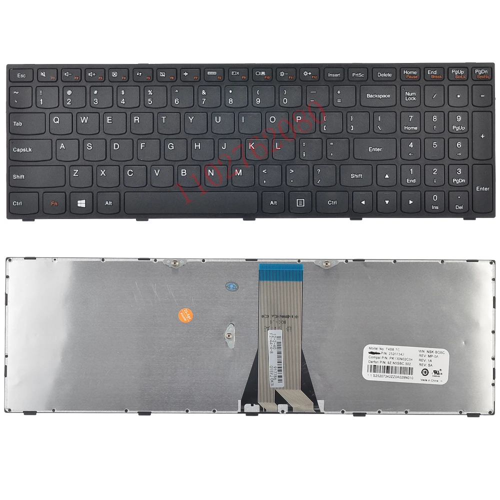 Клавиатура США для Lenovo Ideapad 300-15ISK E51-80 Y50C B70-80 B71-80