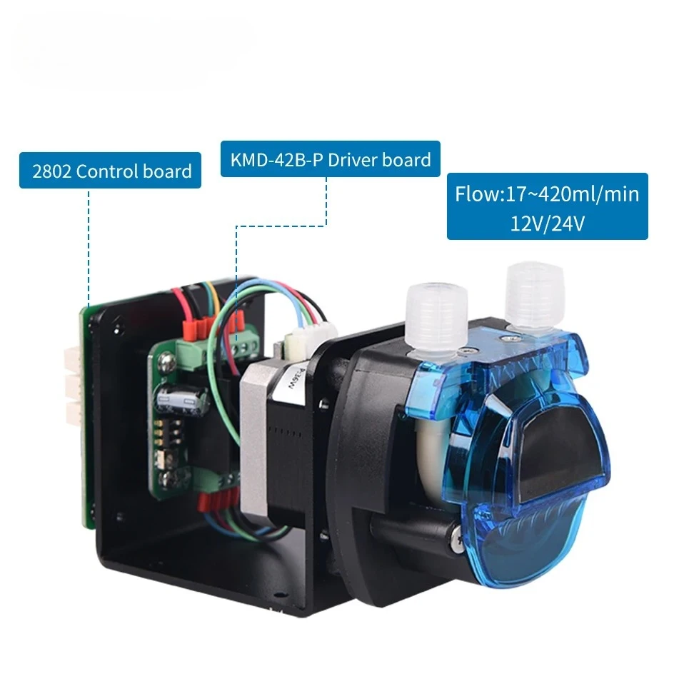 160ml/min KCM-B163-ODM High Flow Stepper Motor Peristaltic Pump 24V Adjustable Dosing Peristaltic Pump 0.1-300RPM for Lab