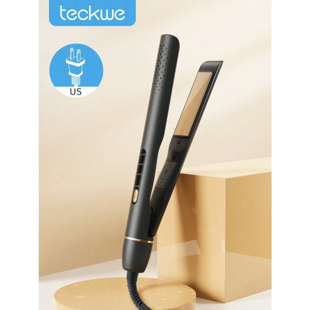 2-In-1 Straightener And Curler, Suitable For Salons, Features A Large Heating Plate, Adjustable Temperature With Display Screen, And Is Designed To Straighten And Curl Hair Without Damage. Ideal For Styling Bangs And Creating Inward Curls