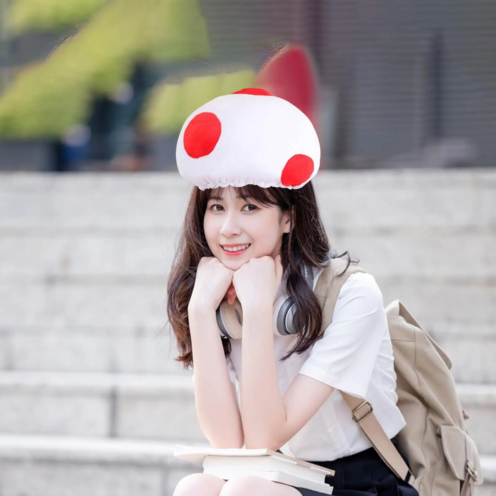 Creative Mushroom Hat Plush Headgear Comfortable Headdress Party Velvet Hat Funny Photo Prop for Halloween Costume Accessories