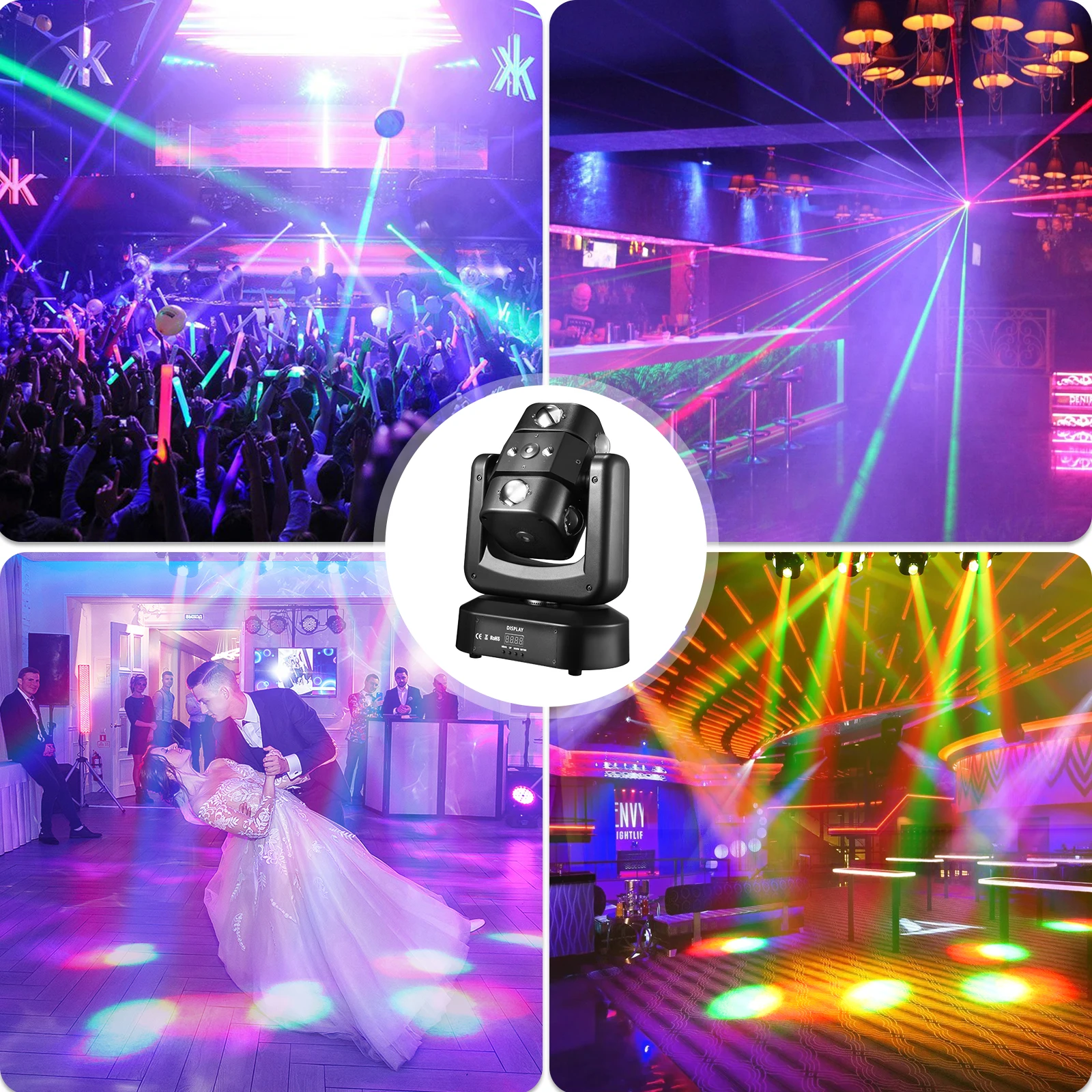 Imagem -04 - Buysumshine-rgbw Led Stage Light Movendo a Cabeça Feixe Projetor Estroboscópico Ktv Dance Hall Bar Disco 150w 8x10w Dmx512