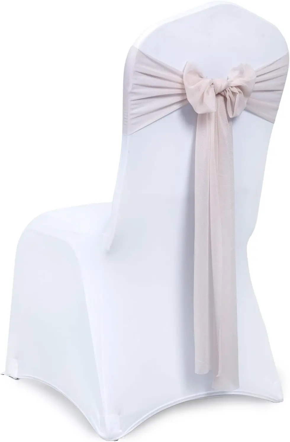 

Pa Of 50, Nude, Sheer Chiffon Chair Sashes Bows Chair Cover Ba Tie Ribbon For Wedding Birthday Baby Shower Engagement Ceremony