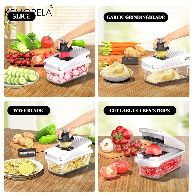 14/15 in 1 Multifunctional Vegetable Chopper Food Chopper Onion Chopper Vegetable Chopper with Container for Salad Potato Carrot view 3