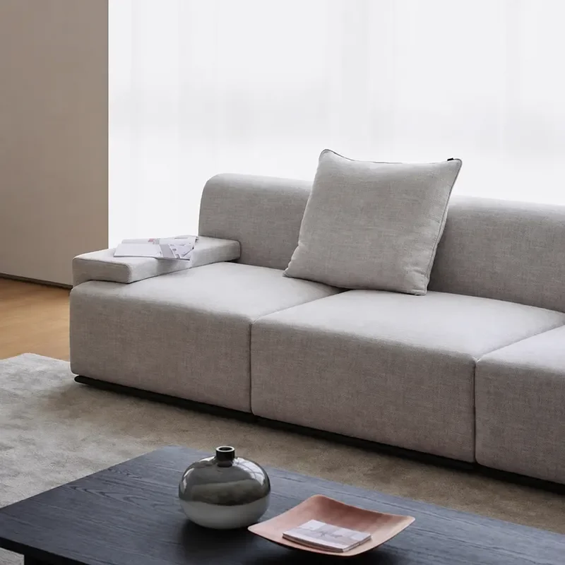 Nordic Modern Fabric Modular 3 Seater Sofa Simple Japanese Style Multi Person Wabi Sabi Living Room Soft Couch