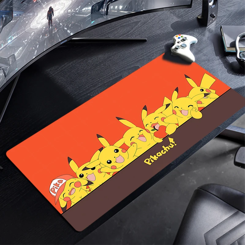 

Mouse Pad P-Pikachu Non-Slip Rubber Edge locking mousepads Game play mats notebook computer P-Pokémon Pad table mat Home Decor