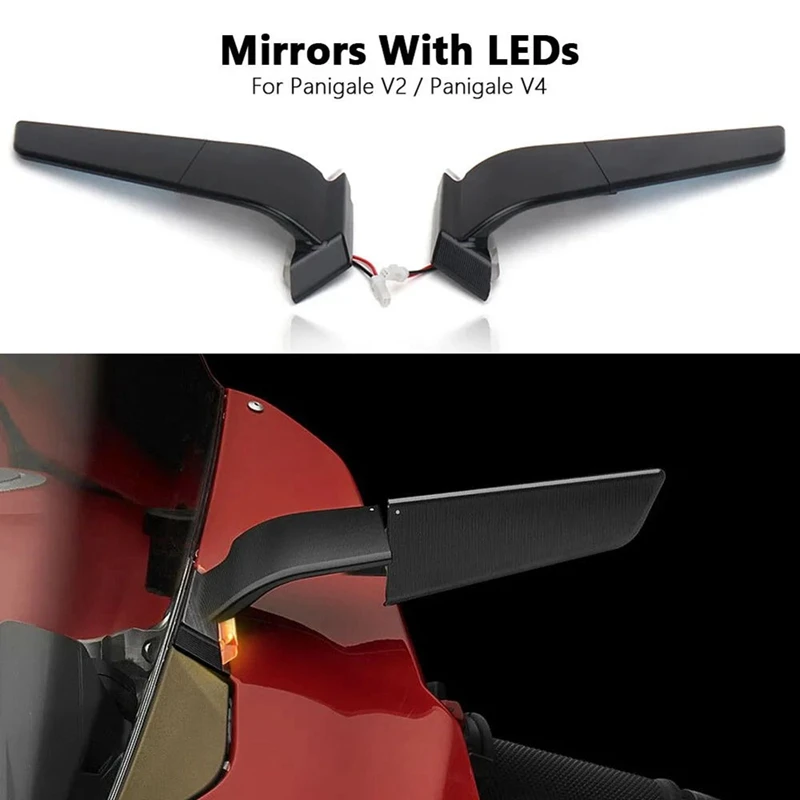 Rearview Mirrors With LED Light For Ducati Panigale V4 2019-2022 PANIGALE V2 2020-2023